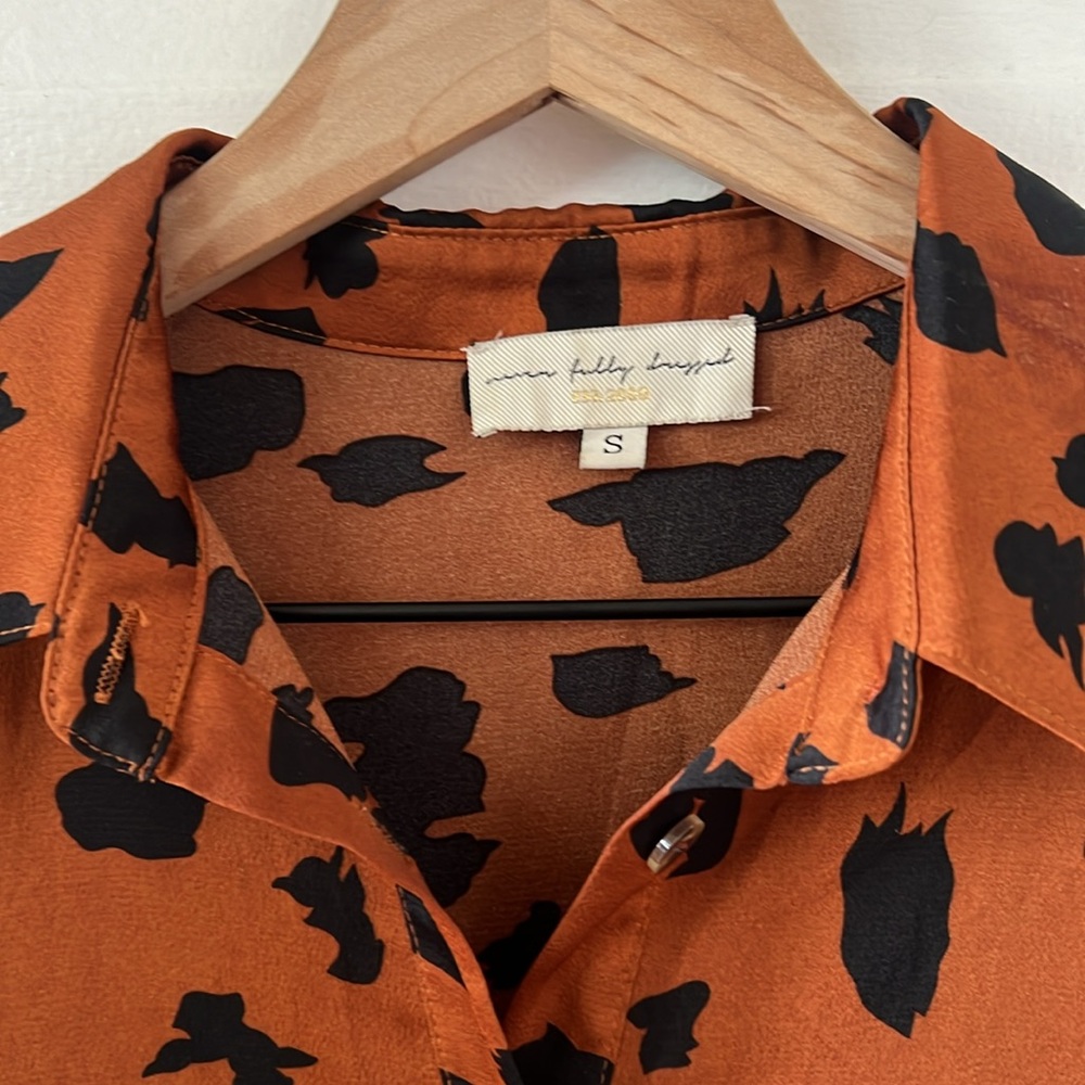 Never fully dress mini button down shirt dress print - Picture 3 of 3